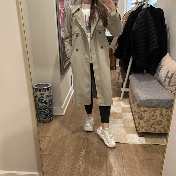 Abercrombie & Fitch Beige Trench Coat - Picture 4 of 5